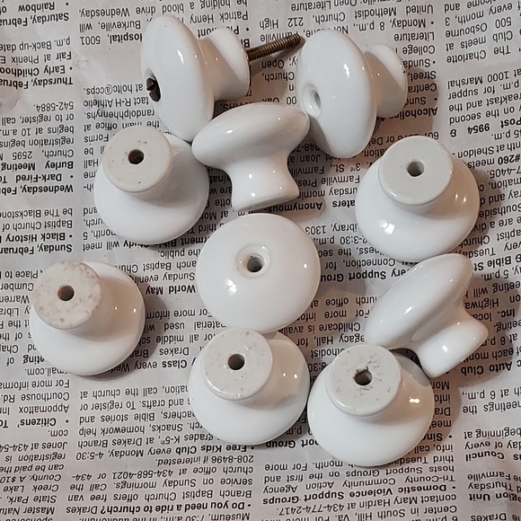🟢Vintage White Drawer Knobs Bundle of 10 - Picture 7 of 7